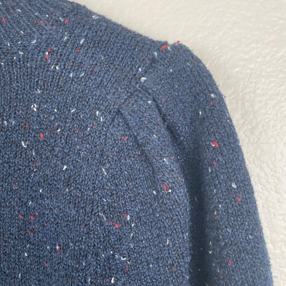 Womens‎ Sweater XS Puffy Sleeves Speckled Cottage Folk Cabin Peasant Feminine - Picture 4 of 8
